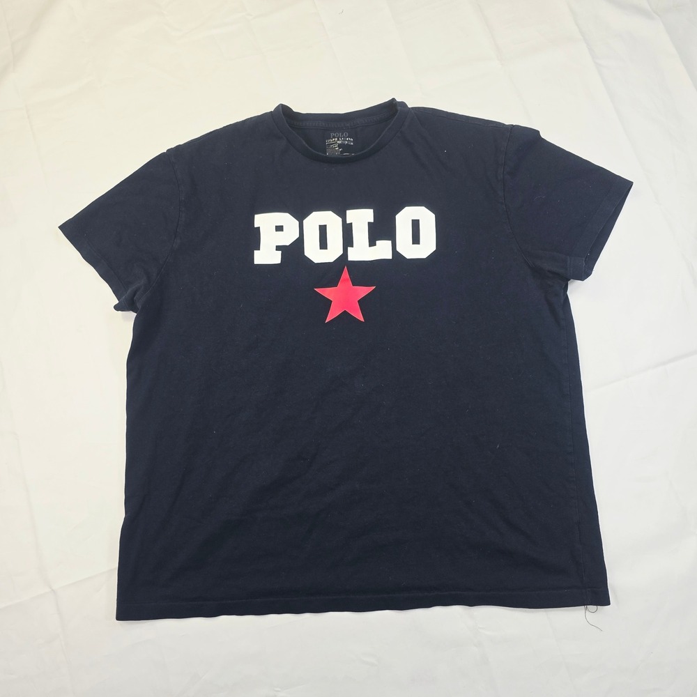 Polo Ralph Lauren Men's Graphic T-Shirt XL Navy Blue Red Star Logo Tee